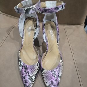 J.Renee Women's Pink Snakeskin Heels